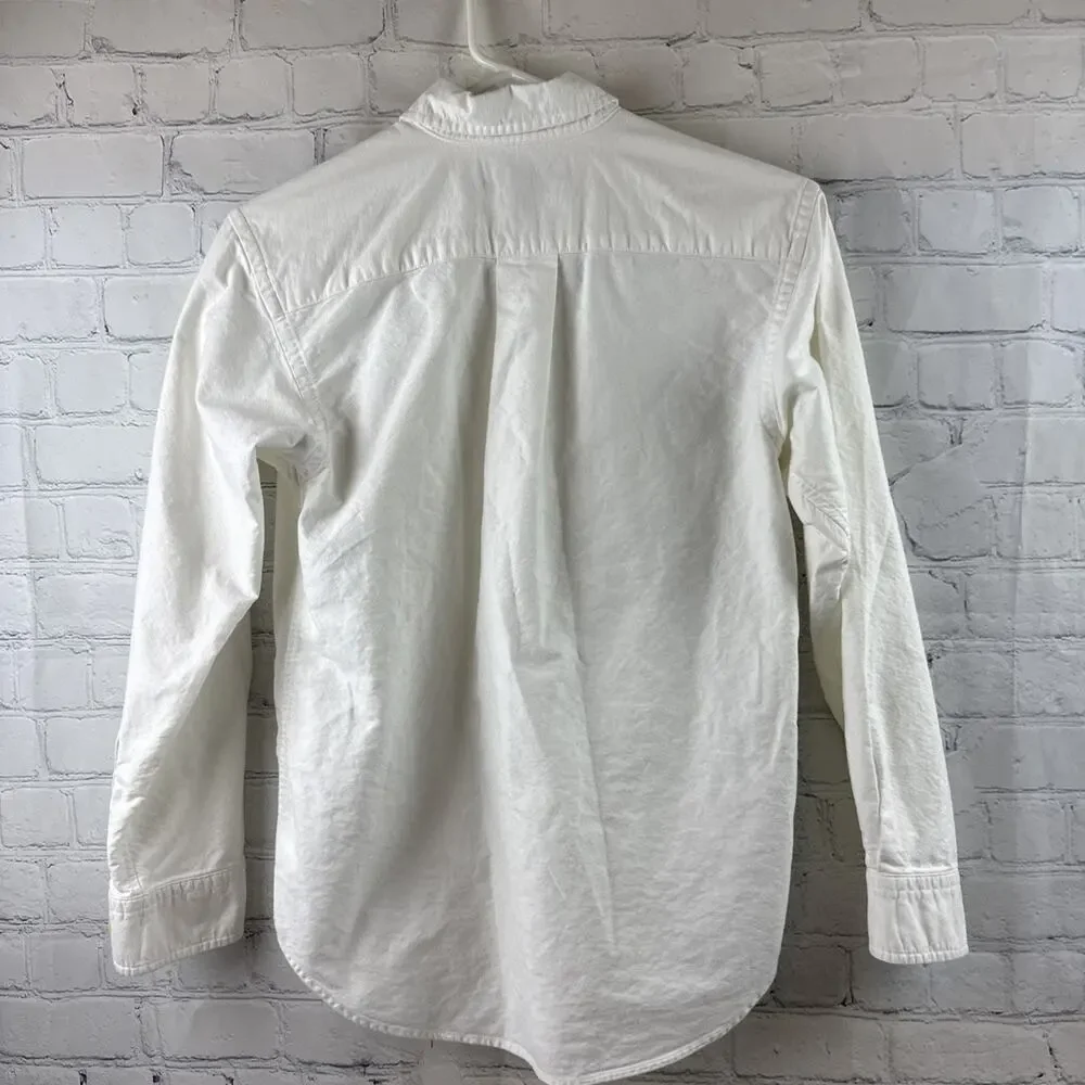 Ralph Lauren Boys 14 White Solid Long Sleeve Button Down Shirt